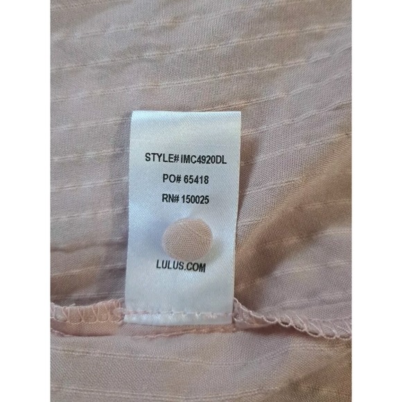 Lulus Dress Size S Blush Pink Tiered Midi Puff Short Sleeves Square Neckline - Picture 5 of 8